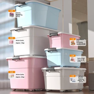 Extra Large Plastic Storage Box with Lid for Clothes Snacks with Wheels