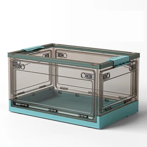 Factory Five-Door Open Folding Storage Box Large Clear Plastic Wheels Clothes Books Snacks Food Travel Collapsible Storage Bins
