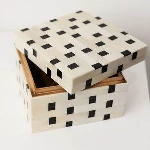 Premium MDF Decorative Storage Boxes with Resin Interior for Home Gift Organization and Decor