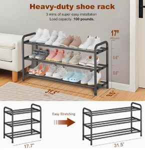 Dormitory Simple Multifunction Shoe Rack Dust-Proof Multi-Layer Assembly Domestic Ostium Storage Stainless Steel Living Room