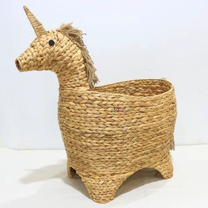 Artex Dong Thap Natural Woven Water Hyacinth Multifunction Basket with Decorative Weave From Vietnam for Home Decor