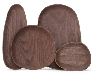 Wholesale Wood Storage Trays for Coffee and Breakfast Round Multi-Purpose