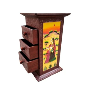 Classic Ethnic Indian Multifunction Decorative Storage Box Precision Tolerant Dimensions Lightweight Construction Compact Design