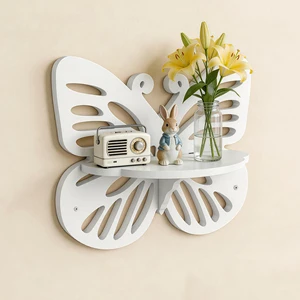 Modern decorative butterfly style storage rack wall mounted polyester fiber quick drying waterproof