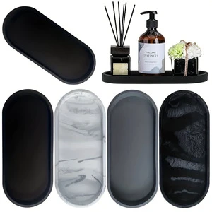 Silicone Shatterproof Bathroom Vanity Tray Kitchen Counter Tray Toilet Top Perfume Trays for Dresser Holder
