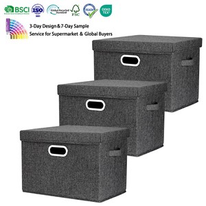Large Capacity Foldable Stackable Storage Box With Lid Storage Cube Basket Bedroom Office Container Storage Box