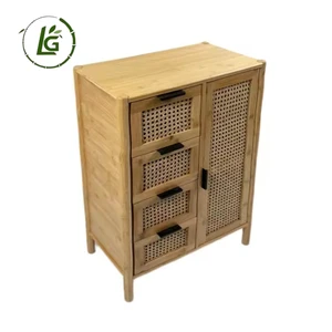 New Arrival Rattan Hutch Cabinet Furniture Armarios Habitacion Dolap Meuble Salon Lager Bamboo Cabinets With Four Drawers