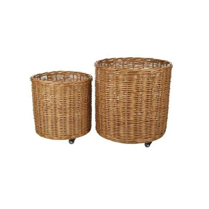 Bohemian Handcrafted Circle Rattan Wicker Eco-Friendly Storage Basket Flexible Design Custom Logo Option for Home Kitchen