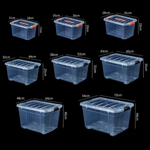 Multiple Function Storage Container Plastic Large Capacity Storage Box with Pulleys Large Storage Box for Clothes Form