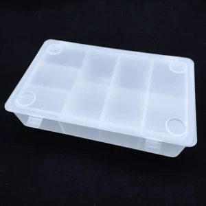 33.8*21.8*7.5 CM Translucence Detachable Hard Plastic Storage Box with Dividers
