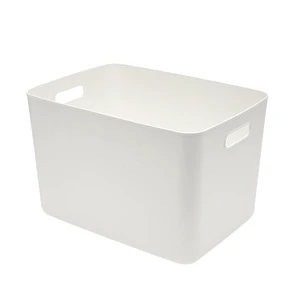 White Plastic Organizer Box Stackable Storage Bins PP Container with Handle