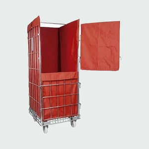 Large Storage Hospital Warehouse Laundry Industry Trolley Roll Cage Container Inside Inner Outer Linen Bag Covers