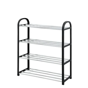 Easy to Assembly Galvanized Iron Metal Multi-Layer Shoe Rack for Door Entrance