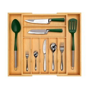 Eco-Friendly Custom Adjustable Bamboo Trays for Cutlery Storage