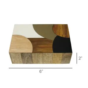 Decorative Patterned Wooden Modern Luxury Jewelry Keepsake Box for Living Room