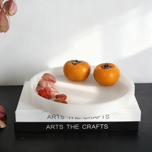 Natural Marble Art Deco Handicraft Tray High-End Home Decor Fruit Jewelry Storage Tray Light Luxury Hotel Homestay Customizable