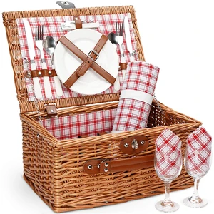 Kingwillow Eco-Friendly Wicker Multifunction Storage Basket For Holiday Gift And Picnic Use