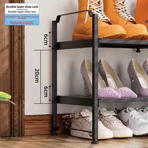 New Carbon Steel 2-Tier Multi-Layer Space-Saving Multifunctional Simple Shoe Rack Entrance Door Shoe Storage Gadget