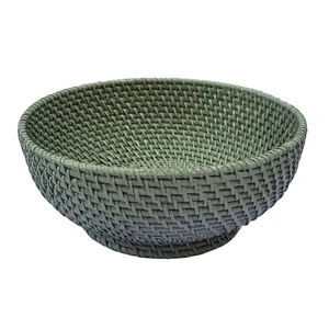 Rectangle Rattan Wicker Serving Basket for Kitchen & Living Room Storage Home Organization Classic Style Made in Vietnam