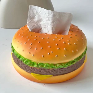 Creative Multi-Functional Hamburger Shaped Tissue Box Plastic Storage for Bathroom or Portable Use
