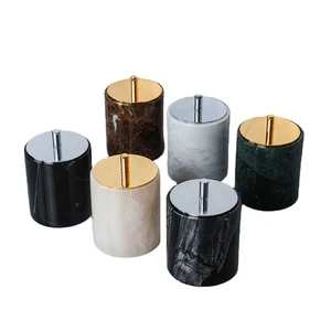 Wholesale Price Modern Design Natural Marble Storage Canister for Bathroom and Living Room Decoration