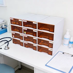 Modern Design Durable Plastic Multifunction Stackable Lightproof Storage Box for Hospital Use