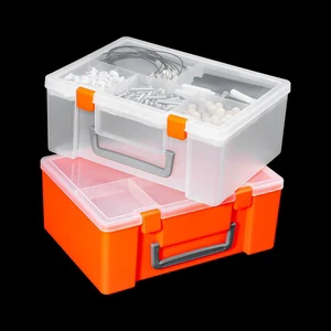 Wholesale Large Capacity Double-Layer Storage Box Portable Protect Hard Plastic Multifunction Rectangle Plastic Boxes Customized