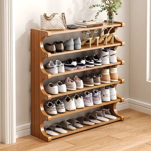 Simple Model 16 Bamboo Shoe Rack Household Multi-layer Storage Shelf Doorway Dormitory Entrance Rental Room