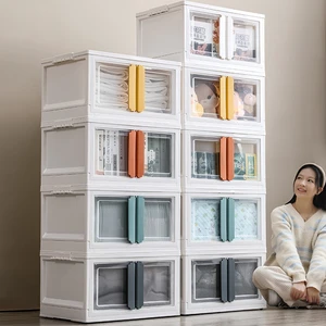 Durable Collapsible Plastic Box Folding Storage Box with Handle Foldable Storage Bins