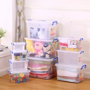 Hot Sale Household Sundries Organizer Stackable Transparent Storage Container New PP Plastic Storage Boxes with Handle Buckle