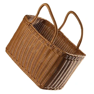 Hand-Woven Rattan Foldable Multifunction Storage Baskets High Quality Wicker Woven Flower Place Natural Decoration