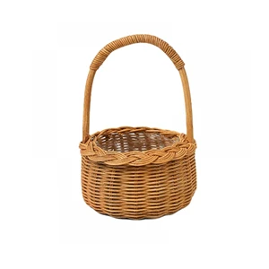 Eco-friendly Handicraft Rattan Woven Storage Baskets Natural Color Lavihexco Brand Customizable Size High Quality Gift Basket