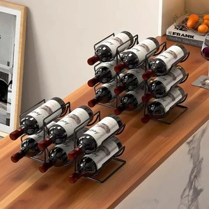 Iron Wine Rack Ornaments Cabinet Household Living Room Modern Light Luxury Storage Multi-Functional Oblique Display Rack Nordic