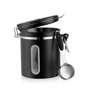 Large Capacity Coffee Food Canister Food Jars Kitchen Container Minimalist Kitchen Storage Round Manual Airtight Stainless Steel