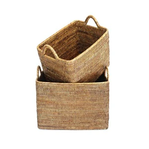 Hot Selling Premium Quality Handmade Rattan Basket Classic Stylish Eco-Friendly Multifunction Customizable Design Baskets