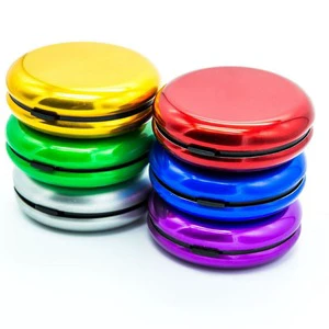 8.5*3cm Round Euro Coin Mini Dispenser Storage Coins Purse Wallet Holders Aluminum Alloy Abs Compact Organize Protective Boxes