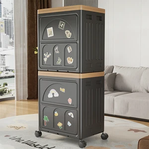 Versatile Foldable PP Storage Cabinet Eco-Friendly Use As Storage Boxes for Clothes with Lid & Wheels