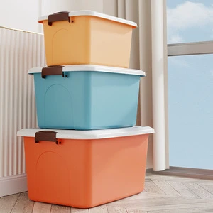 Plastic PP Storage Box for House Use Large Capacity Storage Container Bin with Handles