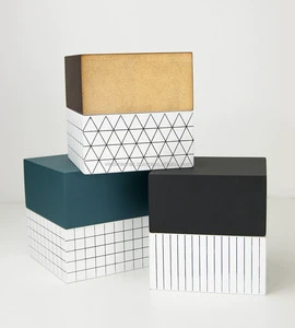 Square Gold Lacquered Storage Box with Nautical & Simple Style Vietnamese Crafted Home Decor Box by Viettimecraft (Model VTC09)
