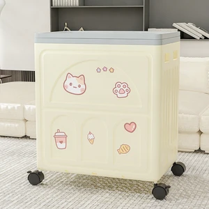 PP Plastic Foldable Storage Cabinet with Wheels & Lid Eco-Friendly Over 35L Capacity for Shoe Rack & Closet Organization
