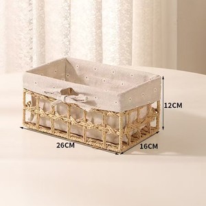 Handmade Simple Style Storage Boxs High Quality Home Decor Paper Rope Storage Basket with Removable Liner Rectangle Shape