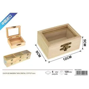 12x9x5cm Decorative Storage Box with Glass Lid Wooden Box for Unique Home or Office Decoration