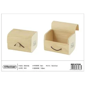 Rectangular Wooden Decorative Storage Box 10x7x7cm for Stylish Organization and Home Decoration