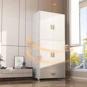 Decorative Home Storage Cabinet Wooden Look PP Material Eco-Friendly Factory Price Low MOQ