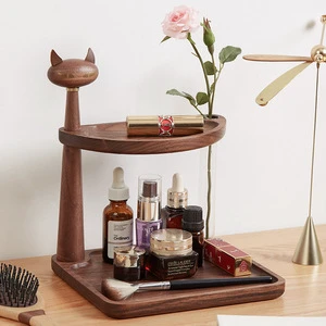 Handmade Creative Decorative Solid Wood Office Organizer Entrance Key Storage Box for Foyer Living Room Desktop Cosmetic Shelf