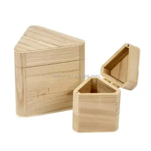 Decorative Set of 2 Wooden Triangular Storage Box
