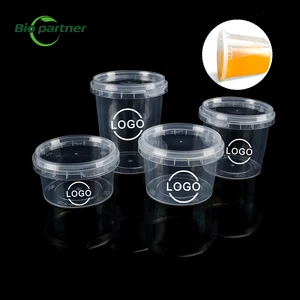 Custom Logo 32oz Tamper Evident Tub Box PP Clear Plastic Takeaway Soup Deli Jar Container Disposable Food Packaging With Lid