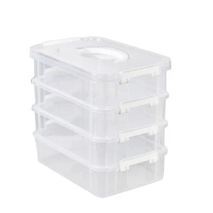 Simple Pp Material Multi Layer Transparent Waterproof and Dustproof Toy Sundries Storage Plastic Storage Box With Lid