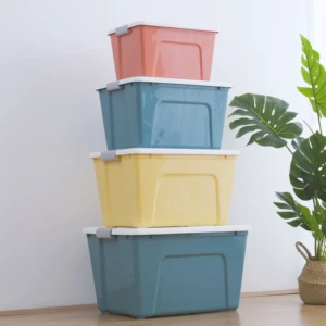 Solid Color Storage Boxes Plastic Storage Containers Plastic Bin Toy Organizer Plastic Storage Box with 25L/45L/65L/85L