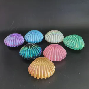 Manufacturer Direct Sales 10 Pcs Creative Exquisite Pearl Color Electroplating Shell Candy Box Plastic Personalized Storage Jar